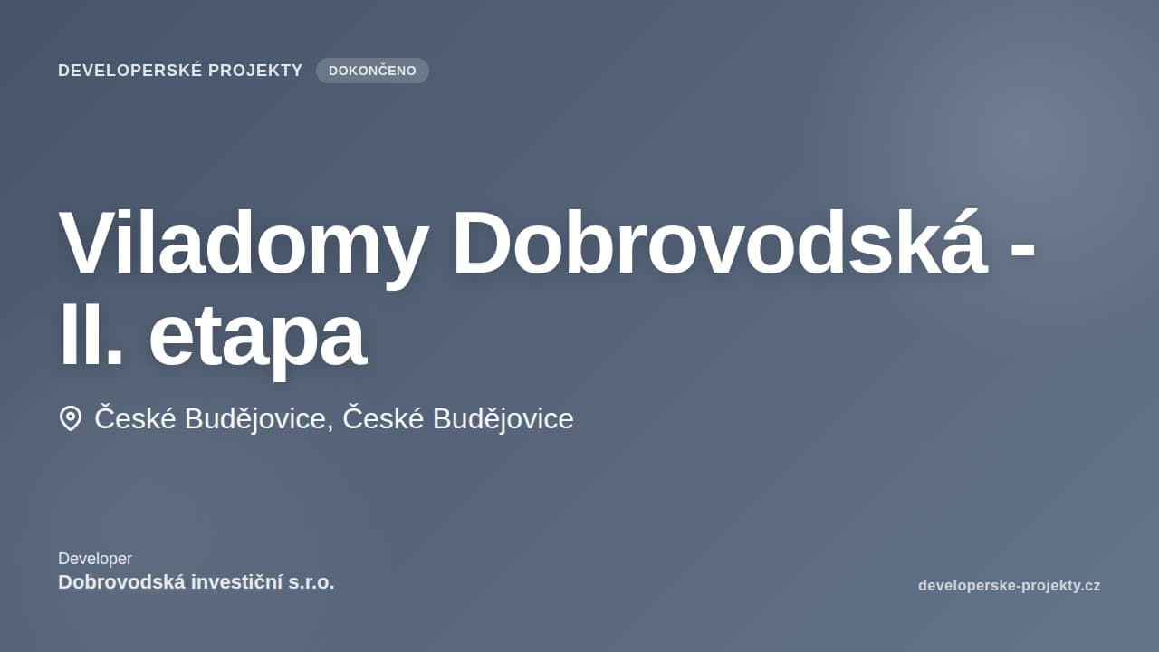 Viladomy Dobrovodská - II. etapa