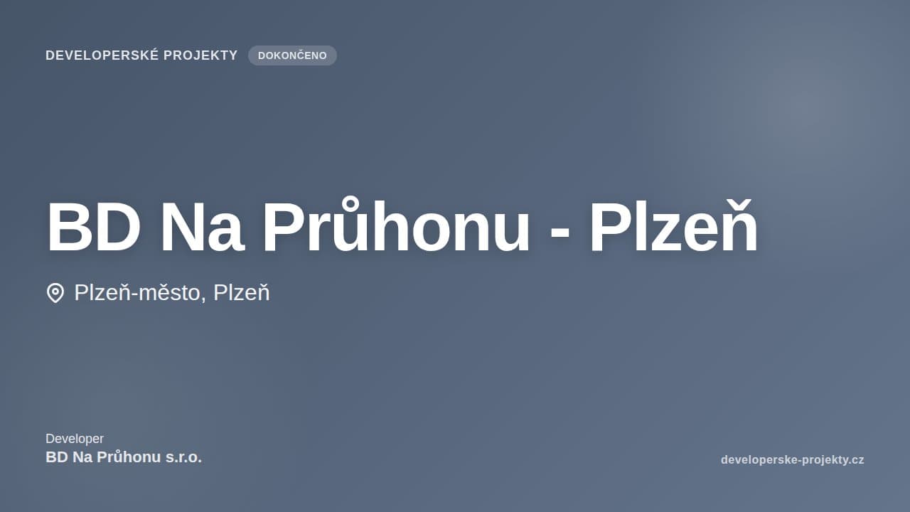 BD Na Průhonu - Plzeň